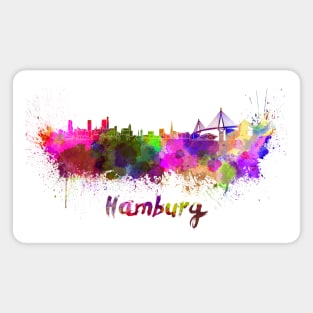 Hamburg skyline in watercolor Magnet